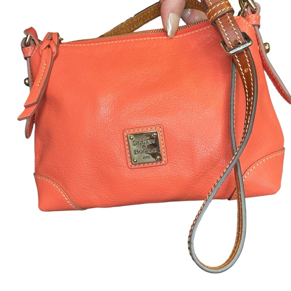 Dooney & Bourke Pebble Grain Small Kiley Hobo Crossbody Bag in Coral | EUC - Picture 7 of 12